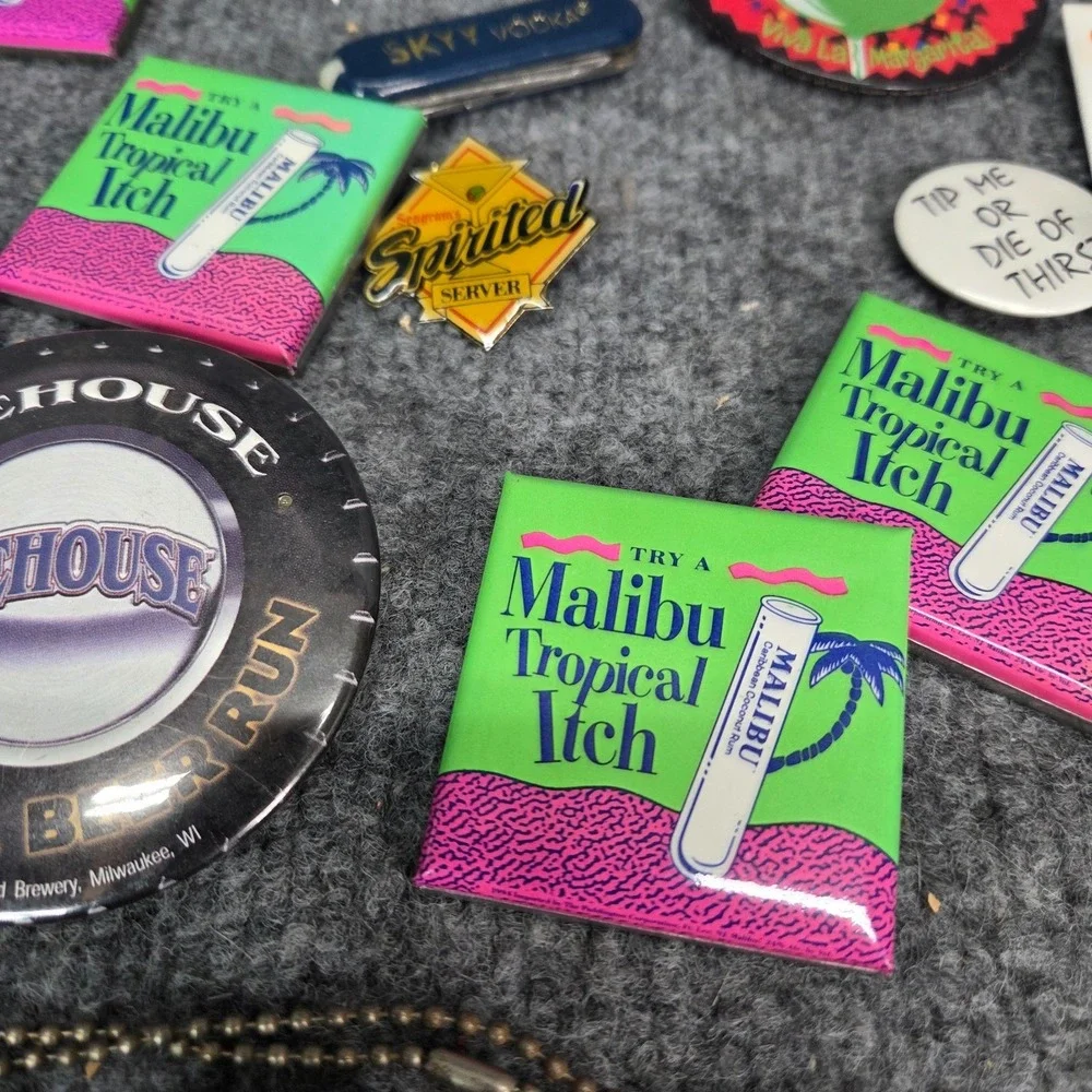 Alcohol Bartender‎ Pins Lot Liquor Shnapps Malibu Jose Cuervo Promo RARE